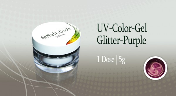 Glitter purple Farbgel 5 g Nailcode