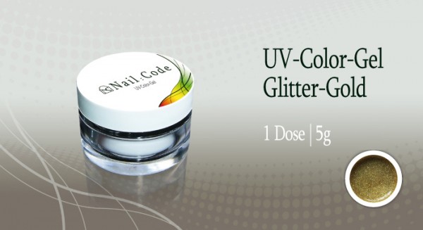 Glitter Gold Farbgel 5 g Nailcode