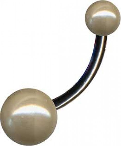 Banane Piercing weiße Perle