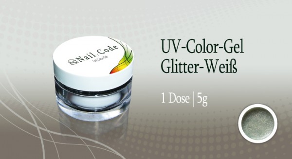 Glitter weiß Farbgel 5 g Nailcode