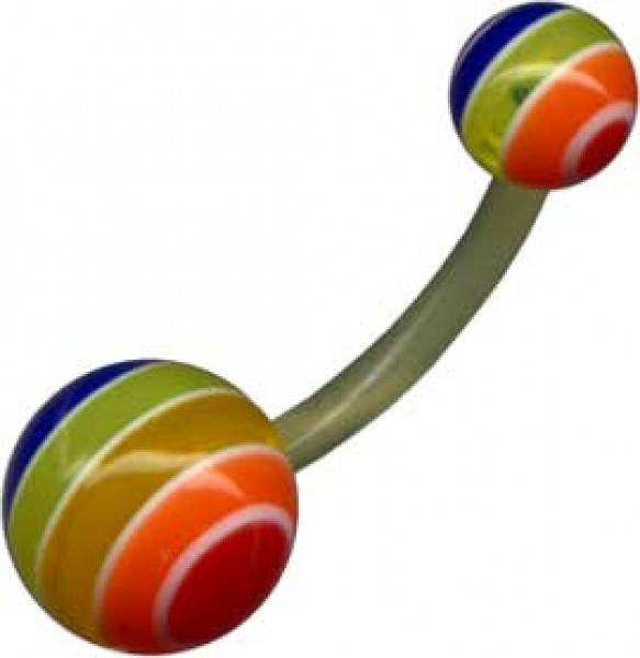 Bananenpiercing Regenbogenstyle